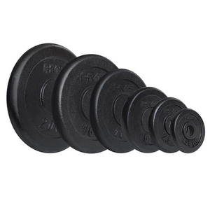 HMS Disco de pesas de hierro fundido negro de 15 kg | Agujero de 31 mm | Ideal para entrenamiento de fuerza y ejercicios de gimnasio en casa