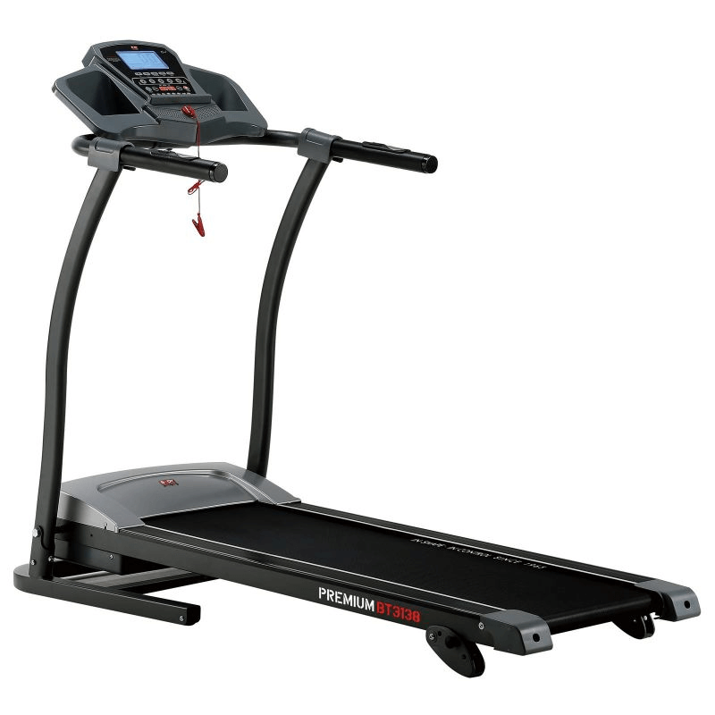 PREMIUM BT 3138 treadmill with adjustable speed and cushioned running belt for effective outdoor training.