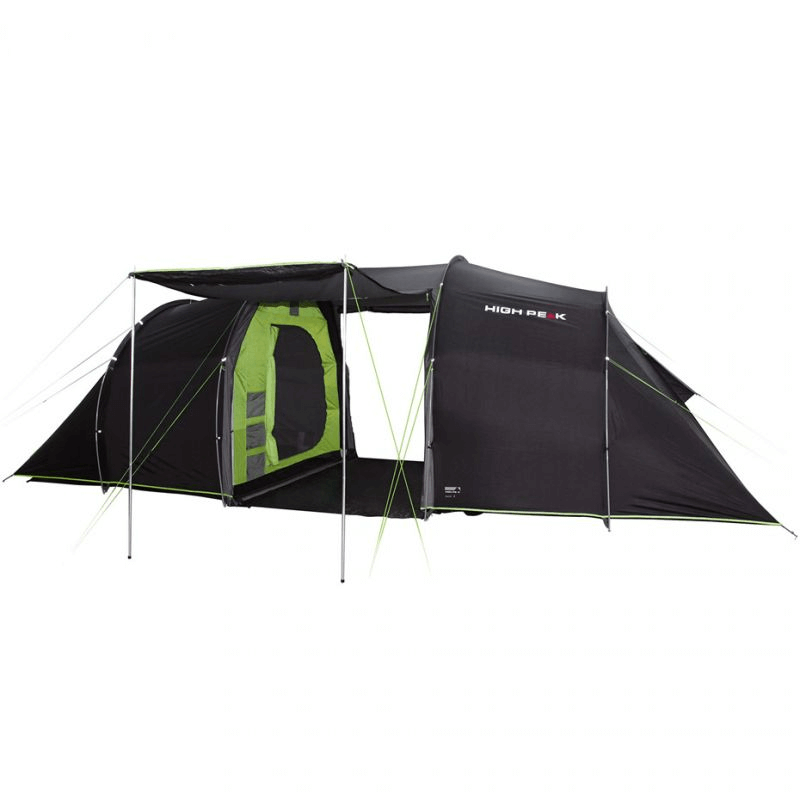 High Peak Tauris 6-Person Family Tent in gray and green, designed for outdoor adventures and group camping trips.