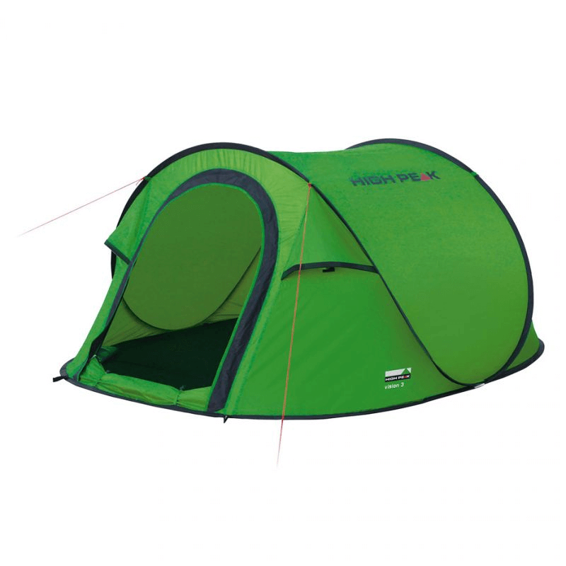 High Peak Vision 3-person green tent, lightweight, water-resistant, ideal for outdoor adventure and camping trips.