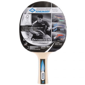 Donic OVTCHAROV 900 table tennis racket with high-quality sponge cover for optimal performance in outdoor sports.