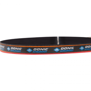 Donic Schildkrot table tennis racket edge with logo, perfect for outdoor sports and adventurous gameplay.