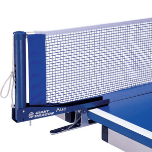 Ping Pong Net SMJ with Clip - Giant Dragon P250, featuring durable metal structure and sleek blue design for outdoor sports.