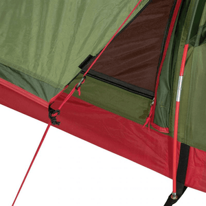 High Peak Siskin 2 Tent entrance showcasing durable fabric and lightweight design, ideal for outdoor adventures.