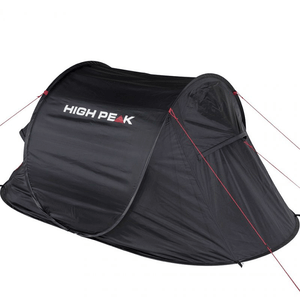 High Peak Vision 3 tent in black, ideal for outdoor adventures and easy travel, featuring a waterproof design.