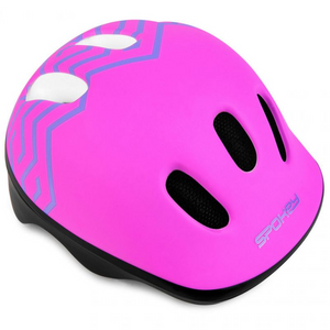 Spokey Strapy 1 Children's Bicycle Helmet - Adjustable Fit 44-48 cm, Safety Certified, Pink