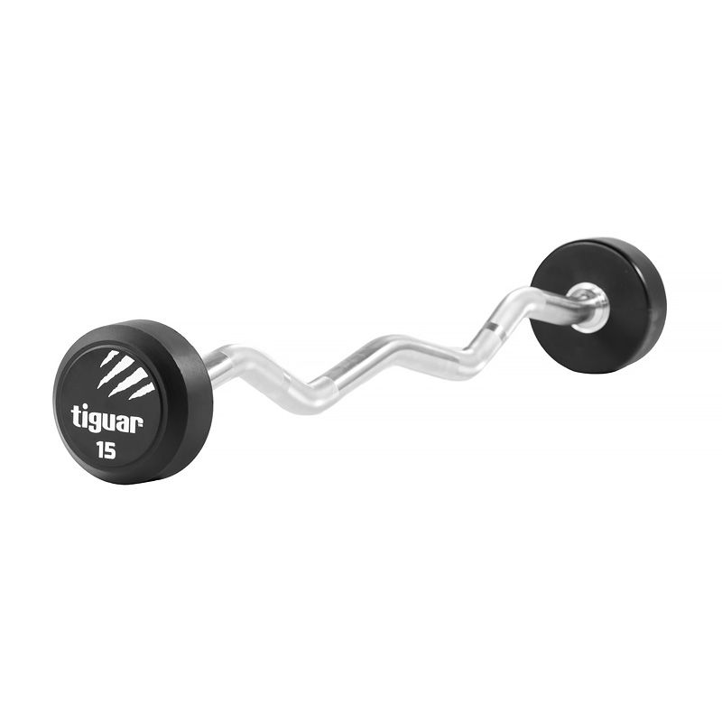 Tiguar Curl PU Barbells 15 kg - High Quality & Versatile Weights for Ultimate Performance - Revlando - Tiguar 