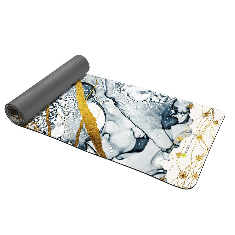 Abstract Ecowellness 4mm QB 8302T Yoga Mat - Non-Slip, Eco-Friendly, Suede Top