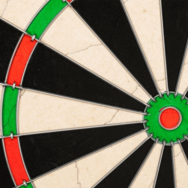 Close-up of a Harrows 45cm sisal dart board, showcasing vibrant colors and precision targeting for outdoor sports.