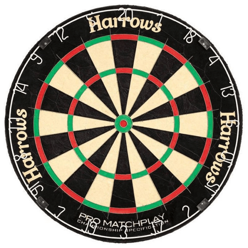 Harrows Pro Matchplay Sisal Dartboard 45cm with colorful target, ideal for outdoor sports and adventures.