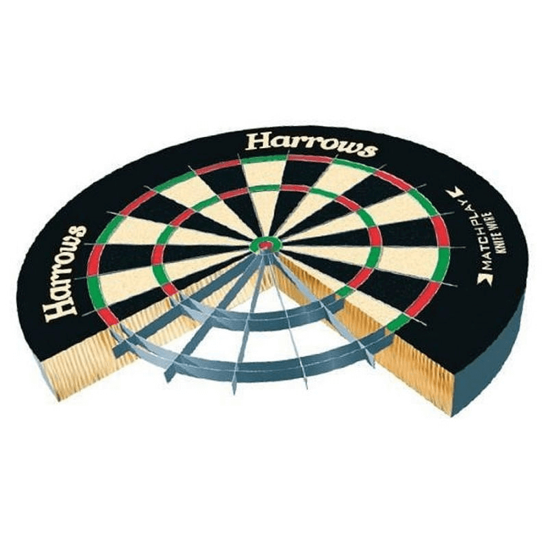 Harrows Pro Matchplay Sisal Dartboard, 45cm, showcasing colorful target and durable sisal construction for outdoor sports fun.