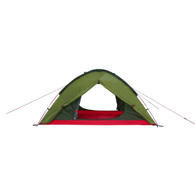 High Peak Woodpecker 3 LW 10195 tent for outdoor adventures, showcasing its lightweight and compact design in green and red.