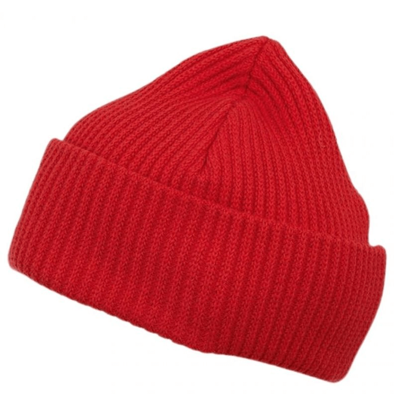 Kappa Hoppa unisex red winter beanie made from 100% cotton, perfect for outdoor adventures and travel during cold months.