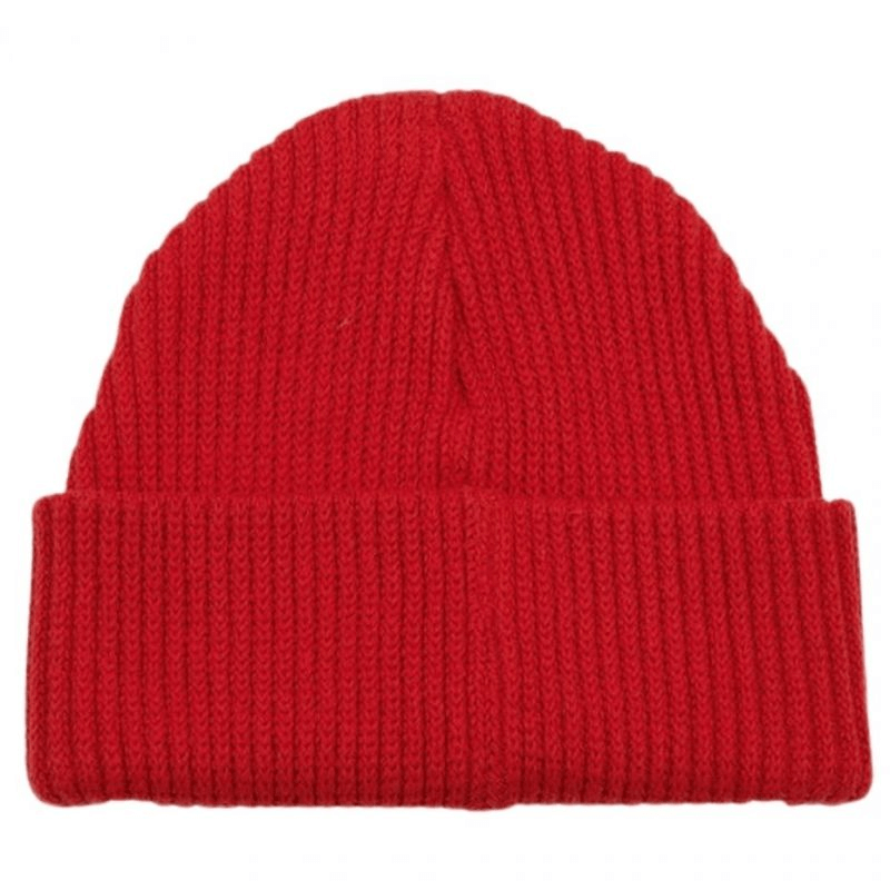 Kappa Hoppa Winter Hat in red, 100% cotton, soft beanie for outdoor adventures and stylish winter travel.