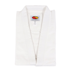 SMJ Sport Jr Judo Uniform - 350g, Classic White Kimono with Belt - Perfect for Kids & Beginners