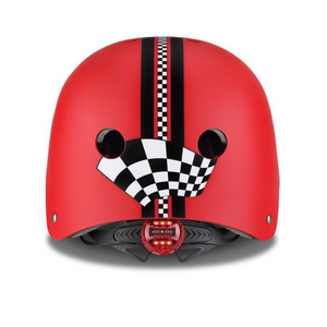 Globber Elite Lights Jr Kids Helmet - Adjustable, Safe & Stylish with LED Light, Red