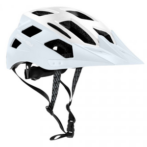 Spokey Pointer Bicycle Helmet with LED Lighting - White, Lightweight, Adjustable, Safety Certified