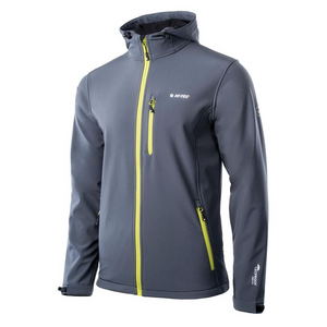 Hi-Tec Caen Men's Waterproof Jacket with Microfleece Lining - Gray/Yellow