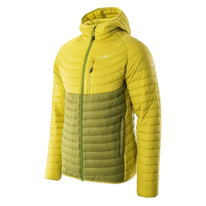 Chaqueta para hombre Elbrus Vandi II: elegante y duradera chaqueta de nailon amarillo con cuello alto y bolsillos con cremallera