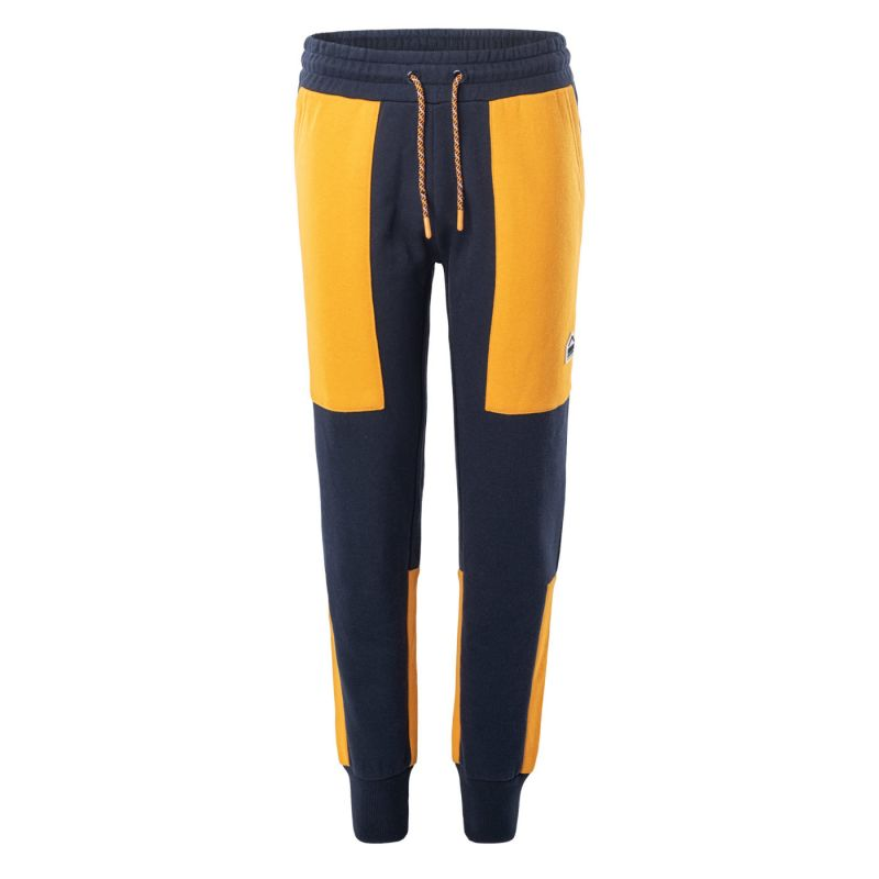 Elbrus Regin Tb Jr. Pantalones holgados para niño - Cintura ajustable y bolsillos laterales - Azul marino-amarillo