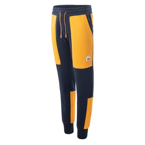 Elbrus Regin Tb Jr. Boys' Loose Fit Pants - Adjustable Waist & Side Pockets - Navy Blue-Yellow