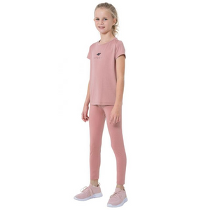 4F Jr Girls' Quick-Dry Leggings - Flexible, Comfortable Pink Pants HJZ22-JSPDF002 53S