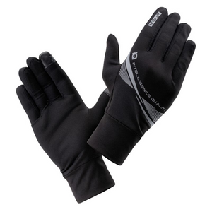 Guantes para correr IQ Siena - Unisex, compatibles con pantalla táctil, elementos reflectantes, negros