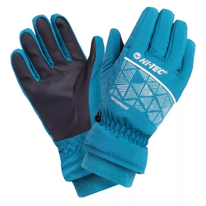 Guantes impermeables Hi-tec Flam Jr: forro de micropolar, cálidos y cómodos, disponibles en negro y azul