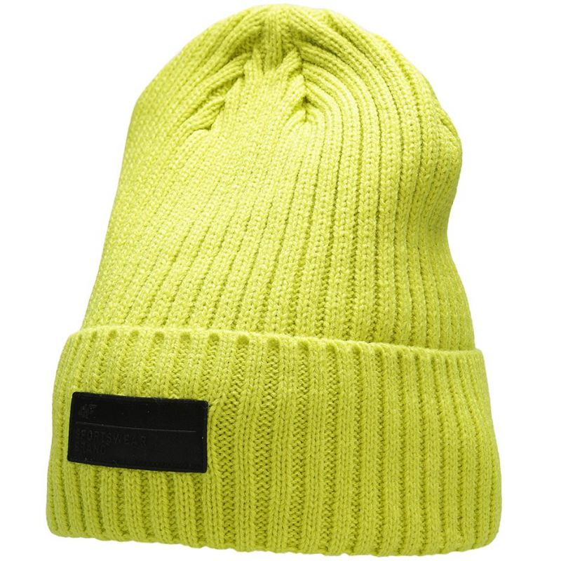 4F Men's Winter Hat- Soft-Touch, Double-Layer, Juicy Green - Perfect for Cold Weather