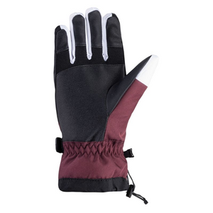 Guantes de esquí impermeables para mujer Iguana Alessia - Forro de micropolar, elementos reflectantes, rojo y blanco