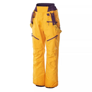 Elbrus Svean Pantalones de esquí para mujer: impermeables y transpirables, falda para la nieve, bolsillos con cremallera, amarillo