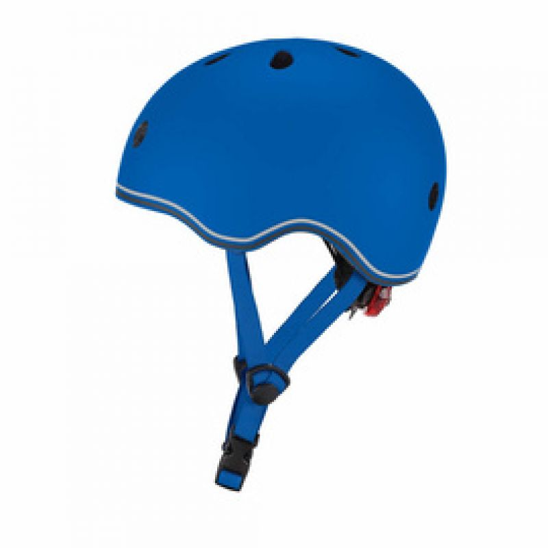 Helmet Globber Navy Blue Jr 506-100 - Shock-Absorbing Kids Scooter Helmet with LED Lights and Superior Safety