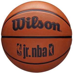 Wilson NBA Jr DRV Fam Logo Basketball - Enhanced Grip & Cushion for Outdoor Play