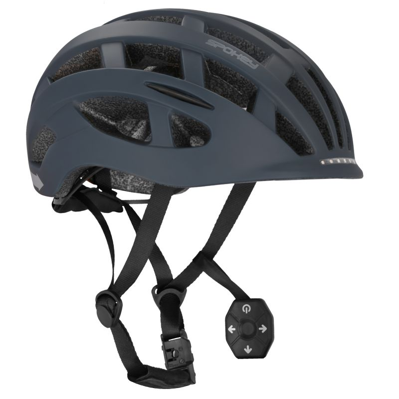 Casco de bicicleta Spokey Pointer Pro - Ligero, ajustable, ventilado, con iluminación LED, tamaño 58-61 cm