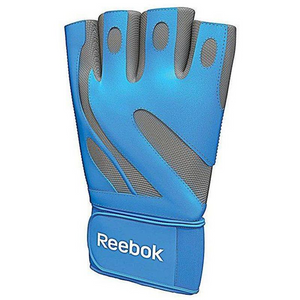 Reebok Fitness I300 Training Gloves - Blue | Durable Leather, Adjustable Velcro, Wrist Brace - Core Series