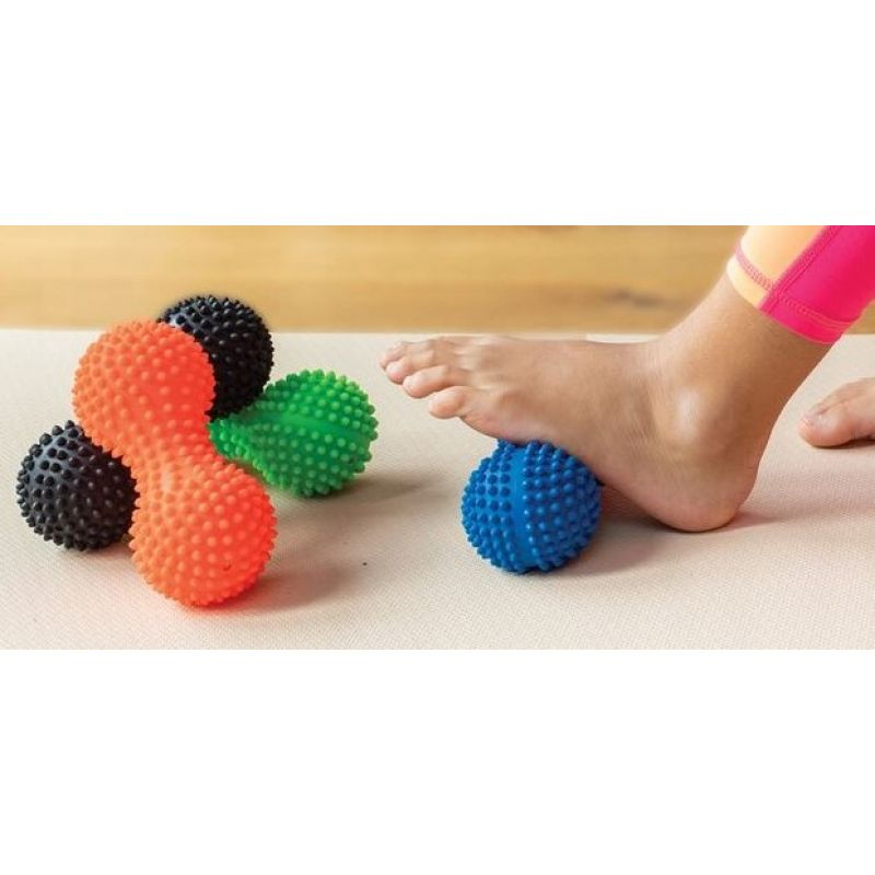 Tullo Duoball 15.5 cm Massage Roller - Black, Spiked for Sensory Integration & Rehabilitation - Revlando - Revlando 