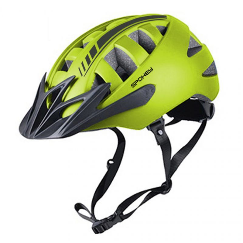 Casco de bicicleta Spokey Speed - Ajustable 55-58 cm - Verde-Negro - Seguridad certificada para ciclismo, skate y más