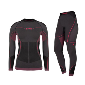 Conjunto Ropa Interior Termoactiva Mujer - Alpinus Tactical Mora - Grafito-Rosa | Ideal para deportes al aire libre