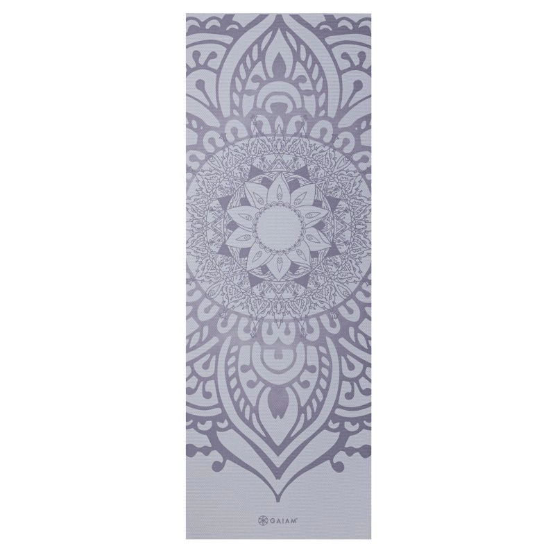 Gaiam Wild Lilac Sundial 5mm Yoga Mat - Eco-Friendly, Durable, and Double-Sided for Ultimate Performance