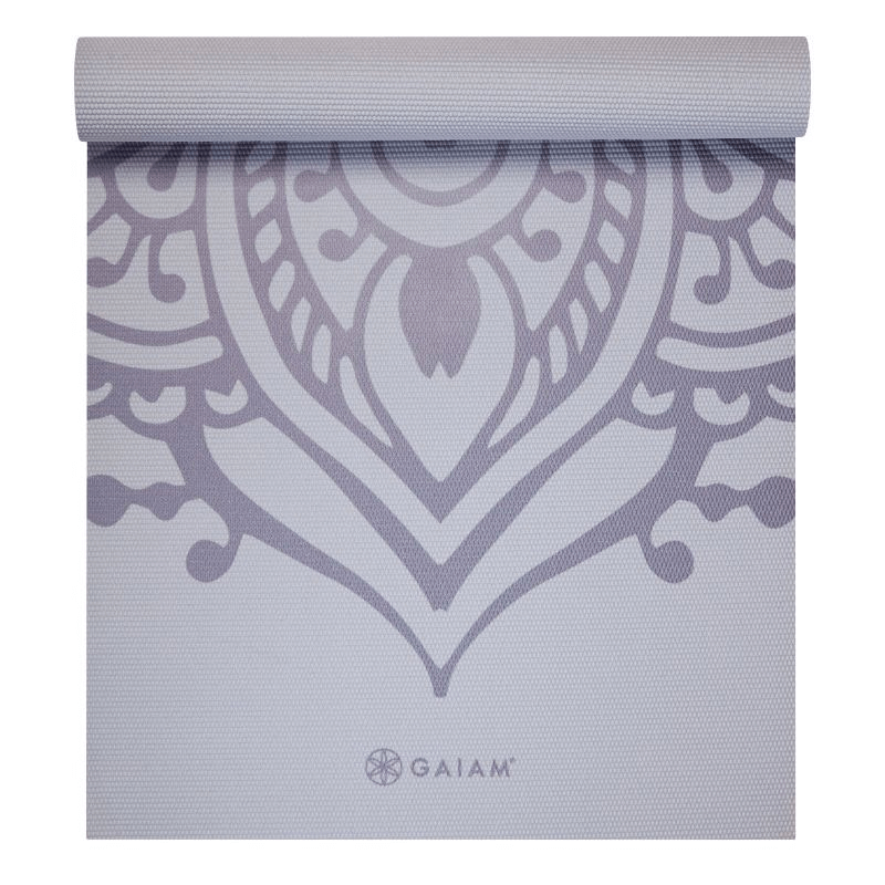 Gaiam Wild Lilac Sundial 5mm Yoga Mat - Eco-Friendly, Durable, and Double-Sided for Ultimate Performance