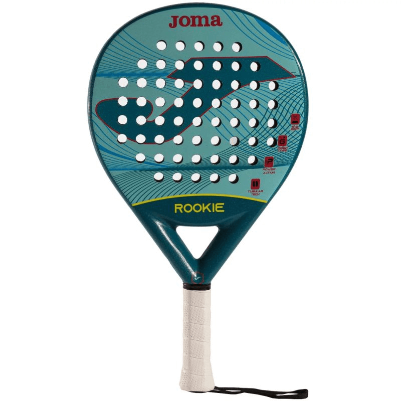 Joma Rookie Padel Racquet designed for beginners, showcasing its round shape for ultimate ball control during outdoor sports.