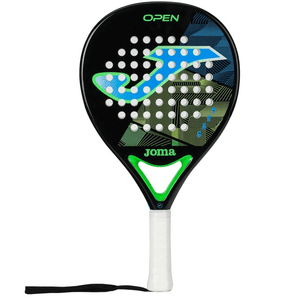 Joma Open Padel Racquet 400814-116, designed for beginners with durable fiberglass and excellent control for outdoor sports.