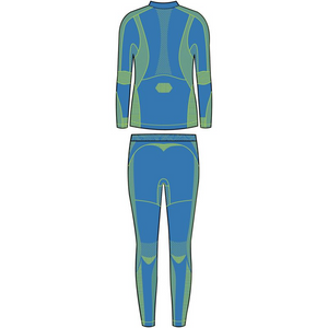 Viking Fliper Set Jr Thermal Underwear for Kids - Breathable & Antibacterial, Blue & Yellow