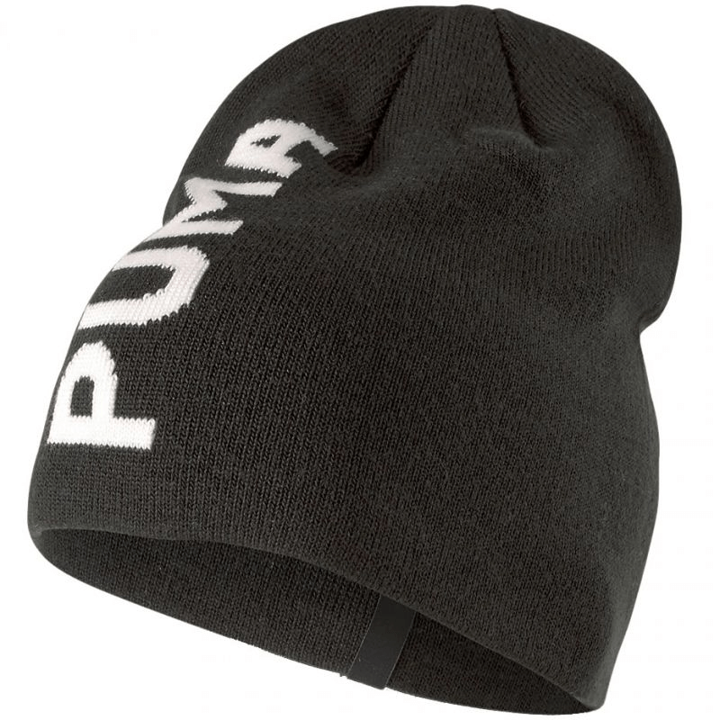 Puma Ess Classic Cuffless Beanie in black, offering thermal comfort for outdoor sports and winter adventures.