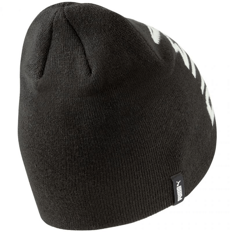 Puma Ess Classic Cuffless Beanie in black, offering thermal comfort for outdoor sports and winter adventures.