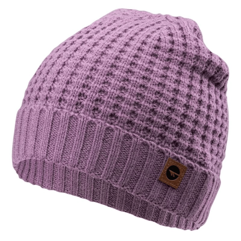 Cozy purple knitted beanie hat for outdoor adventure and everyday wear.