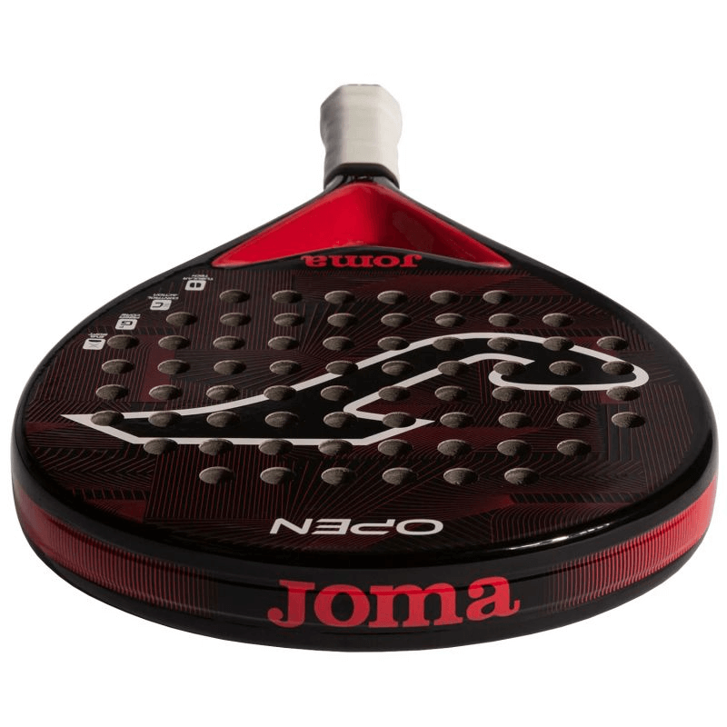 Joma Open Padel Racquet showcasing a teardrop shape, ideal for outdoor sports and beginners seeking control.