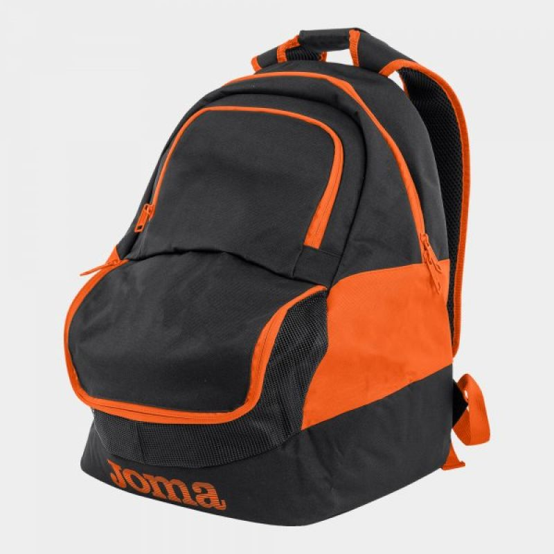 Joma Diamond II Rugzak - 44,2L Capaciteit, Duurzaam & Stijlvol | Zwart/Oranje