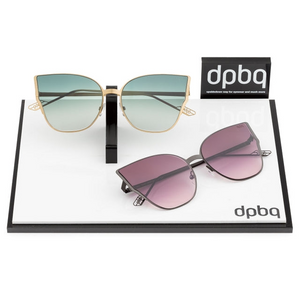 DP69 CARISMA Gafas redondas de metal dorado con montura completa para mujer: gafas elegantes y duraderas