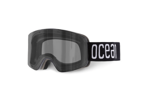 Stylish black ocean goggles with a comfortable strap, perfect for outdoor adventures and water sports.